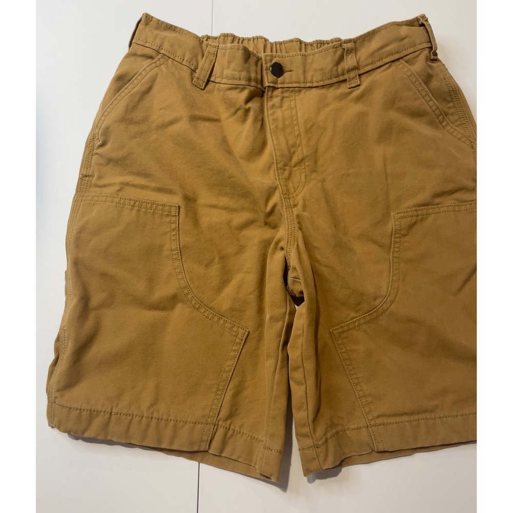 Art Class Boys Tan Brown Canvas Carpenter Utility Shorts Size XL 14 100% Cotton